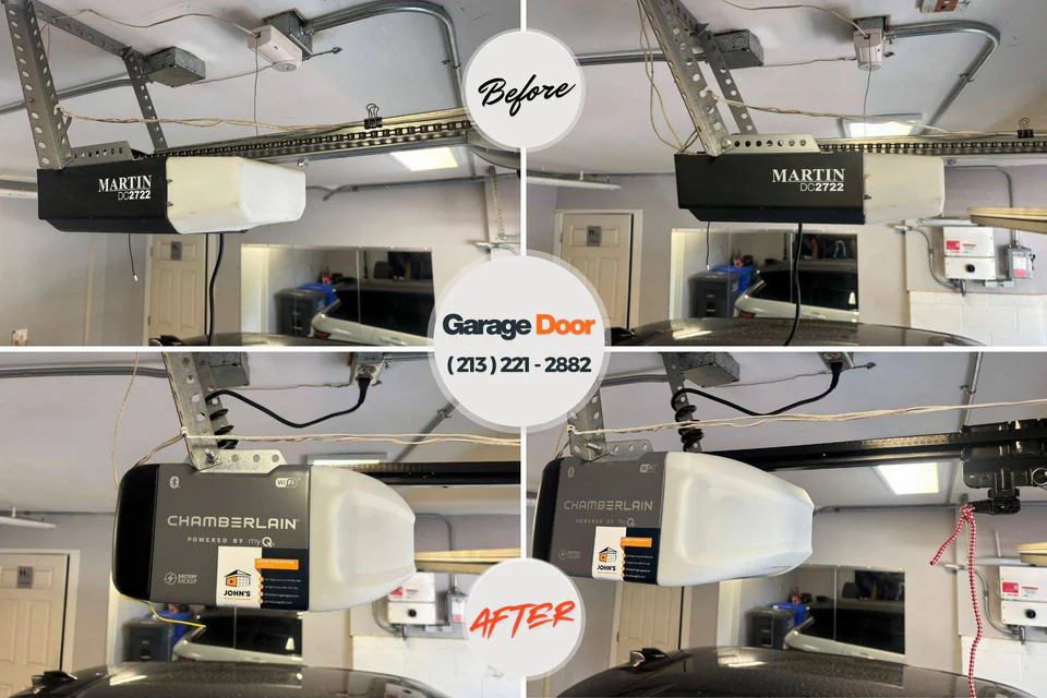 Before and after: garage door repair Franklin Springs, GA